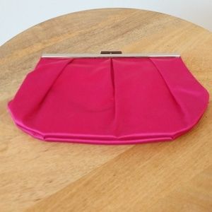 Banana Republic Hot Pink Silk Clutch